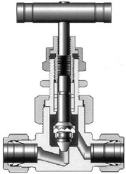 Схема разреза игольчатого клапана