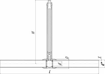 Кран шаровый приварной полнопроходной с удлиненным штоком LD КШЦП для воды - схема, спецификация